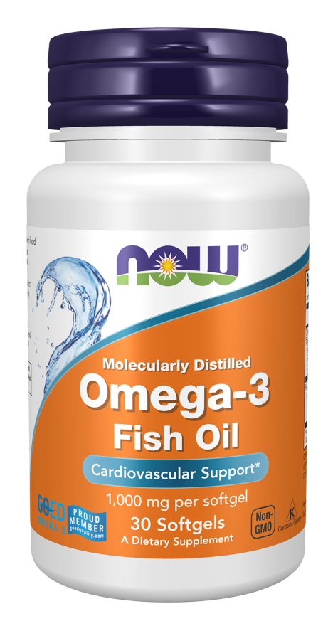 NOW Omega-3 Fish Oil Softgels 30caps