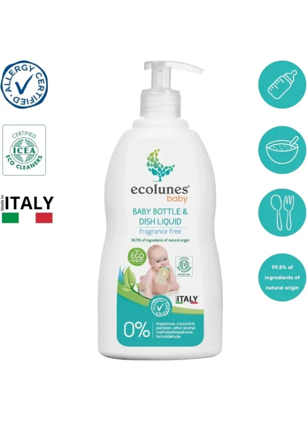 Ecolunes Detergjent Për Larjen E Shisheve Dhe Enëve Të Foshnjës 750 Ml