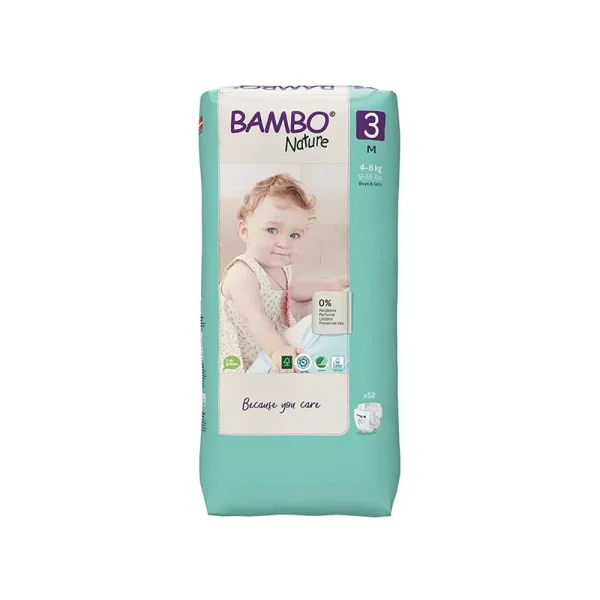 Bambo Nature 3 - Pelena (paketim i madh) x52 cope (5-9kg)