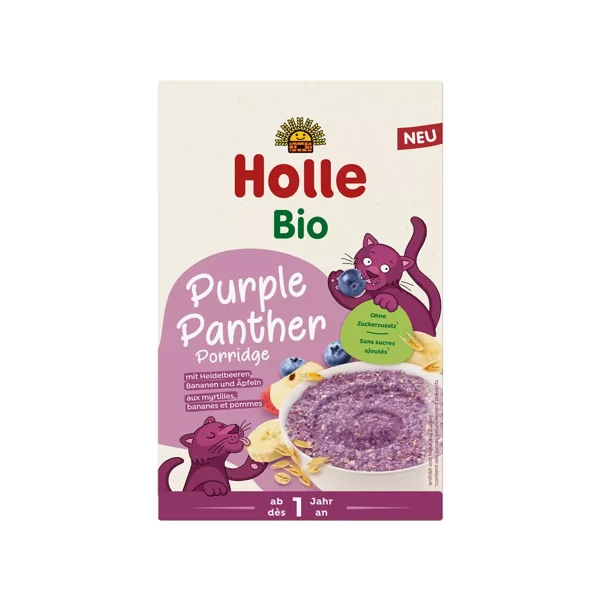 Holle – Purple Panther Porridge with blueberries, bananas and apples (12m+)